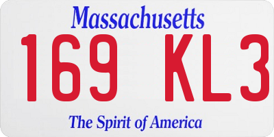 MA license plate 169KL3