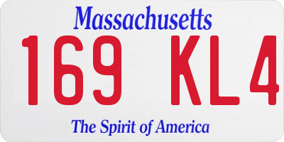 MA license plate 169KL4