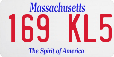 MA license plate 169KL5