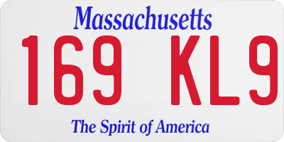 MA license plate 169KL9