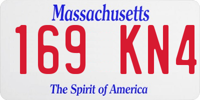 MA license plate 169KN4