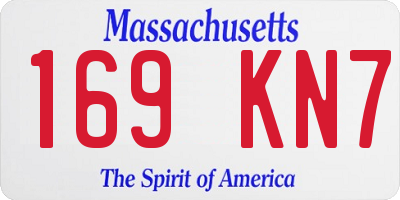 MA license plate 169KN7