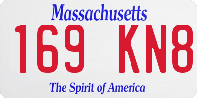 MA license plate 169KN8