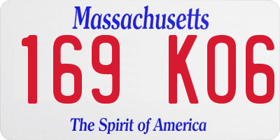 MA license plate 169KO6