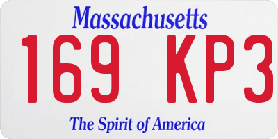 MA license plate 169KP3