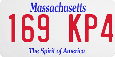 MA license plate 169KP4