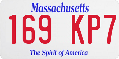 MA license plate 169KP7