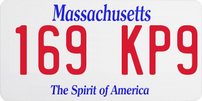 MA license plate 169KP9