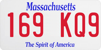 MA license plate 169KQ9