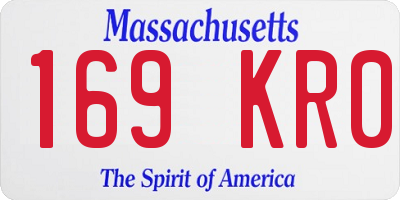 MA license plate 169KR0