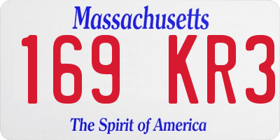 MA license plate 169KR3