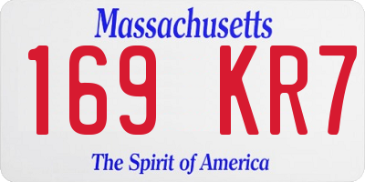 MA license plate 169KR7