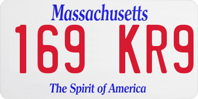 MA license plate 169KR9