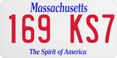 MA license plate 169KS7
