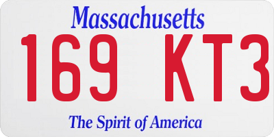 MA license plate 169KT3