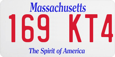 MA license plate 169KT4