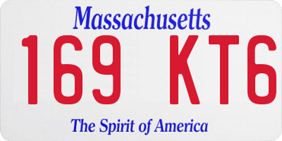 MA license plate 169KT6