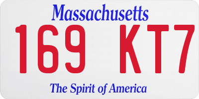 MA license plate 169KT7