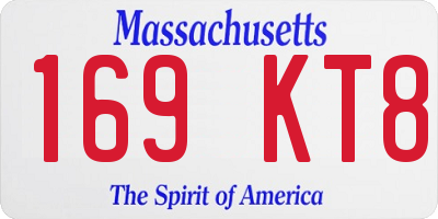 MA license plate 169KT8