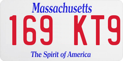 MA license plate 169KT9
