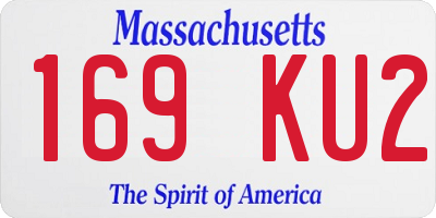 MA license plate 169KU2