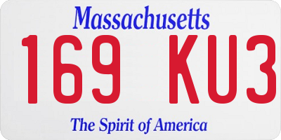 MA license plate 169KU3