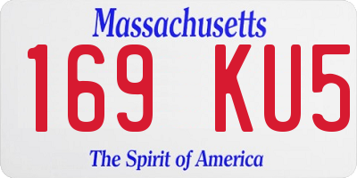 MA license plate 169KU5