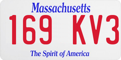 MA license plate 169KV3