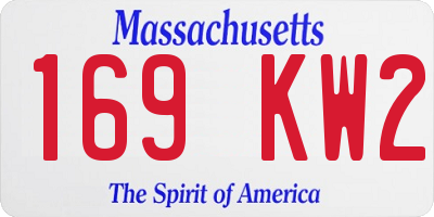 MA license plate 169KW2