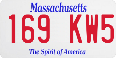 MA license plate 169KW5