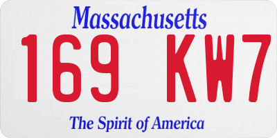 MA license plate 169KW7