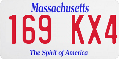 MA license plate 169KX4