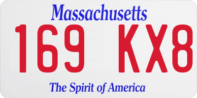 MA license plate 169KX8