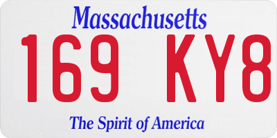 MA license plate 169KY8