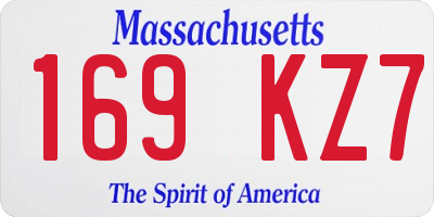 MA license plate 169KZ7