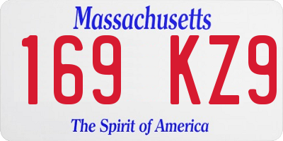 MA license plate 169KZ9