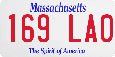 MA license plate 169LA0