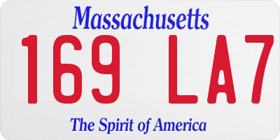 MA license plate 169LA7