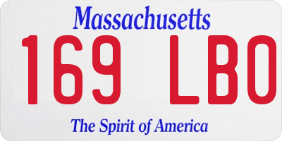 MA license plate 169LB0