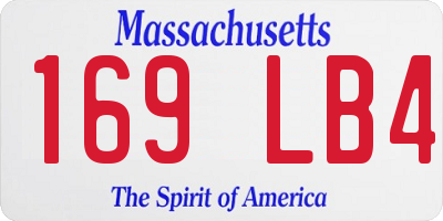 MA license plate 169LB4