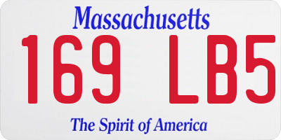 MA license plate 169LB5
