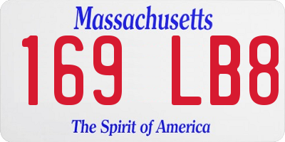MA license plate 169LB8