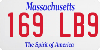 MA license plate 169LB9