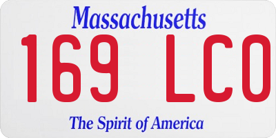 MA license plate 169LC0