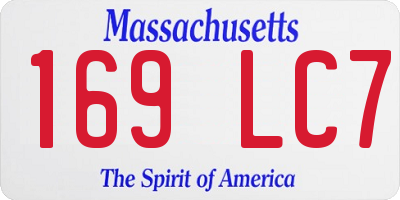 MA license plate 169LC7