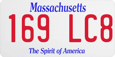 MA license plate 169LC8