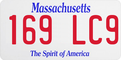 MA license plate 169LC9