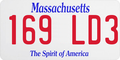 MA license plate 169LD3