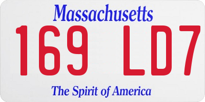 MA license plate 169LD7
