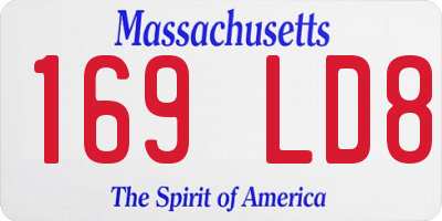 MA license plate 169LD8